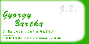 gyorgy bartha business card